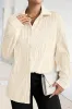 Apricot Solid Textured Buttoned Turn Down Collar Shirt sold by Beagle Boutique