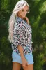 Pink MultiColour Leopard Print V Neck Oversized Blouse sold by Beagle Boutique