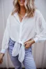 White Solid Knotted Front Loose Fit Sheer Shirt sold by Beagle Boutique