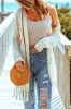Beige Tasseled Hollow-out Cable Knit Cardigan sold by Beagle Boutique