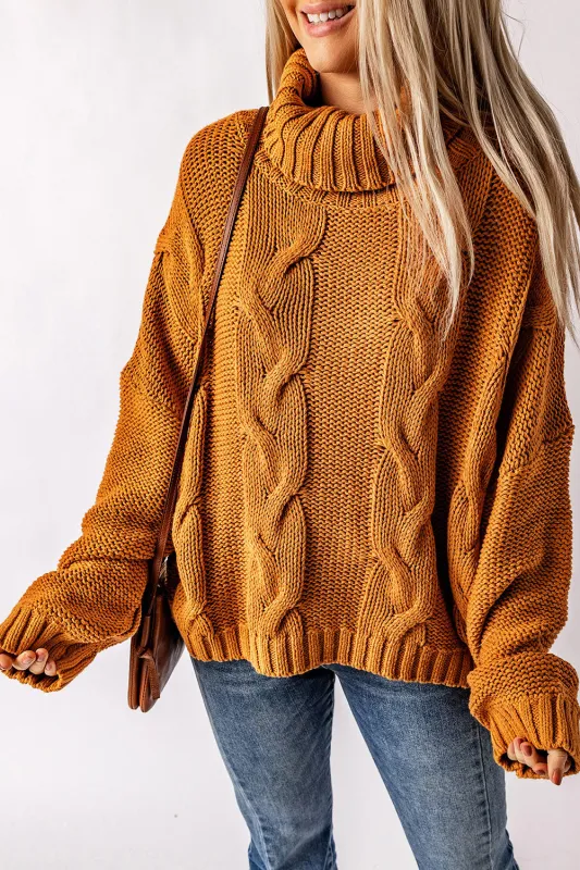 Cuddle Weather Cable Knit Turtleneck Sweater sold by Beagle Boutique