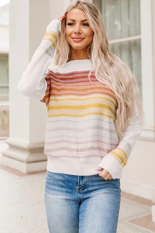 Multicolor Stripe Long Sleeve Round Neck Sweater sold by Beagle Boutique