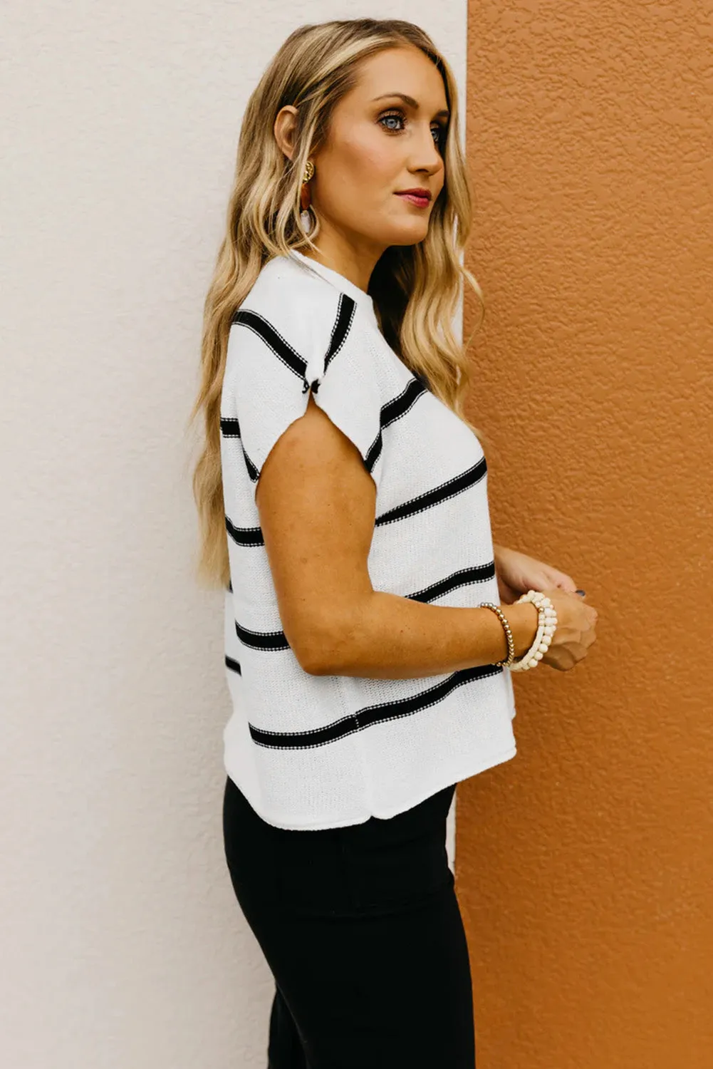 Striped Batwing Sleeve Sweater Tee sold by Beagle Boutique product image thumbnail 3