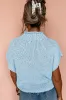Iceland Blue High Neck Bat Short Sleeve Sweater sold by Beagle Boutique