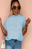 Iceland Blue High Neck Bat Short Sleeve Sweater sold by Beagle Boutique