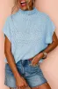 Iceland Blue High Neck Bat Short Sleeve Sweater sold by Beagle Boutique