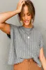 Chestnut Crew Neck Cable Knit Short Sleeve Sweater sold by Beagle Boutique