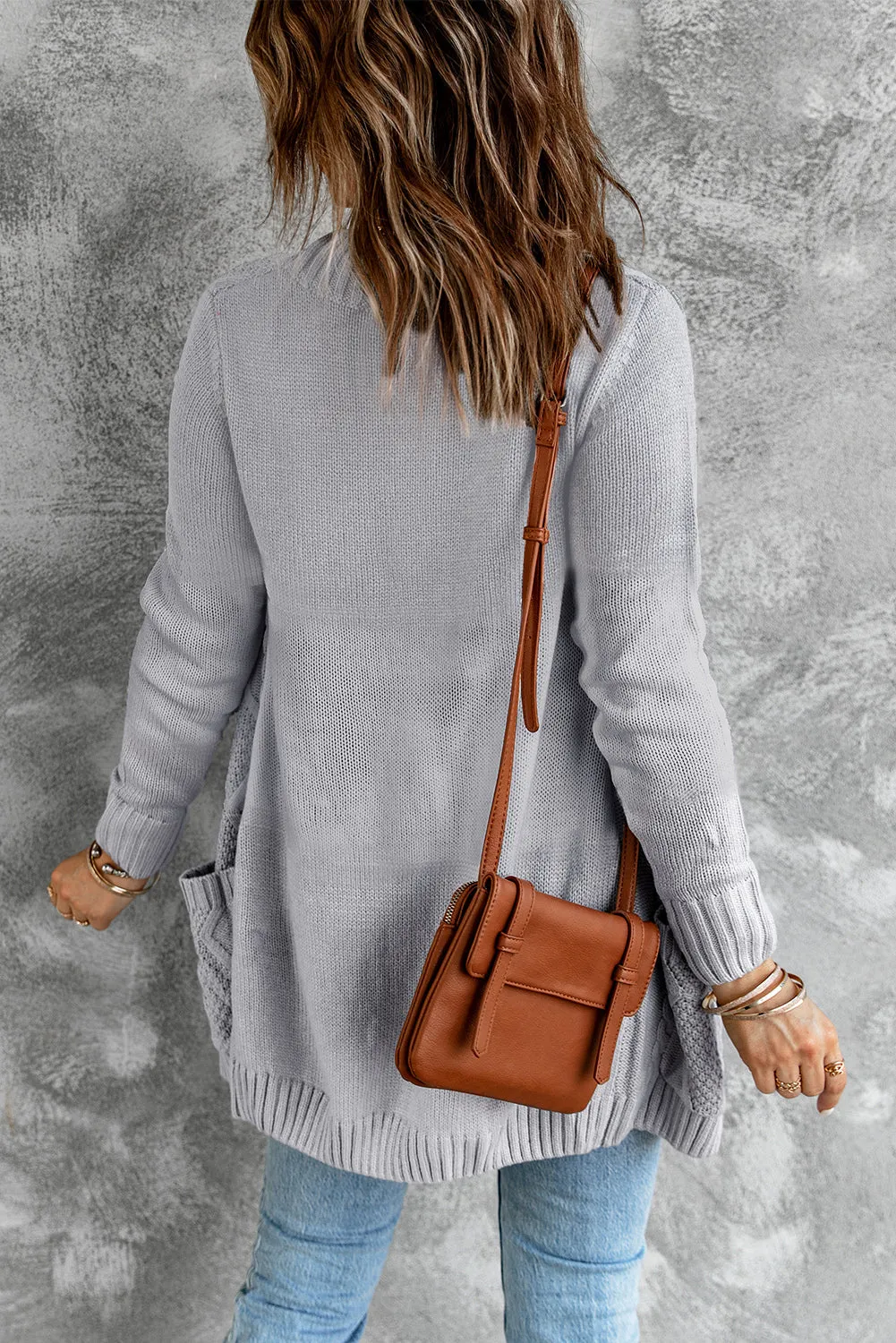 Blue Front Pocket and Buttons Closure Cardigan sold by Beagle Boutique product image thumbnail 5