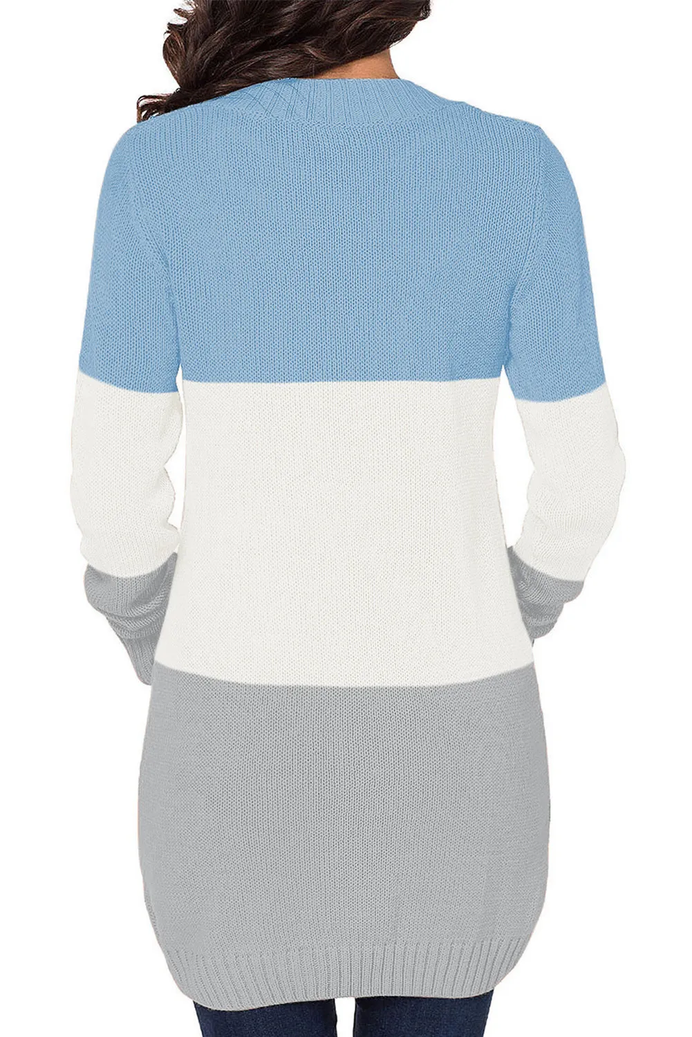 Blue Front Pocket and Buttons Closure Cardigan sold by Beagle Boutique product image thumbnail 2