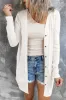 White Solid Colour Open-Front Buttons Cardigan sold by Beagle Boutique