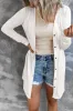 White Solid Colour Open-Front Buttons Cardigan sold by Beagle Boutique