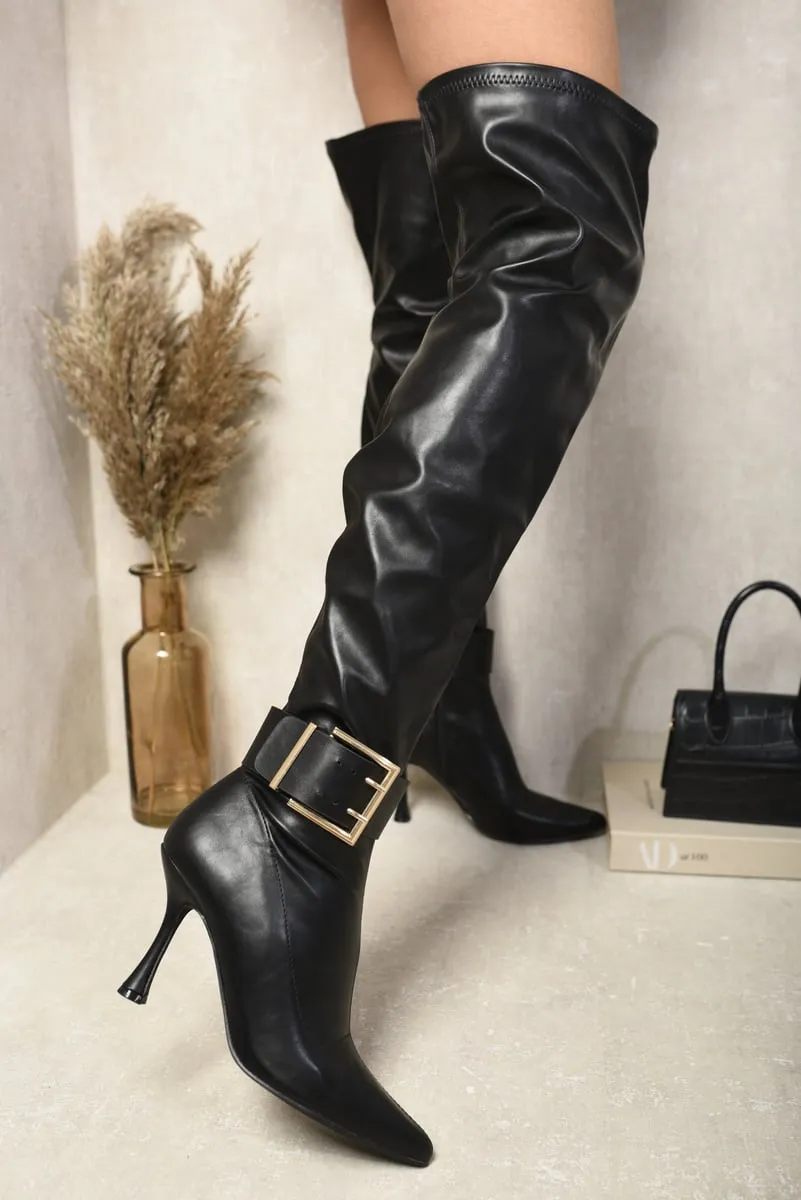 Buckle Heeled Knee High Boots sold by Beagle Boutique product image thumbnail 3