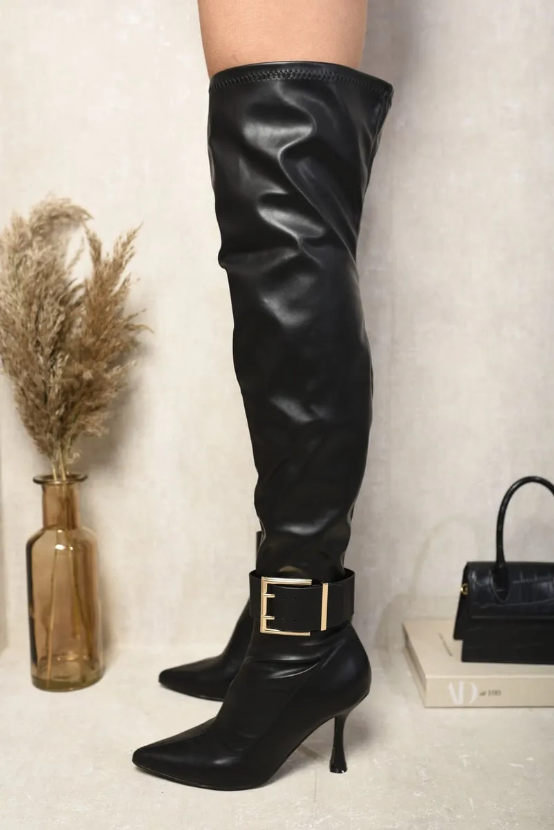 Buckle Heeled Knee High Boots sold by Beagle Boutique product image thumbnail 4