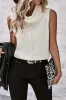 White Central Seam Cowl Neck Sweater Vest sold by Beagle Boutique
