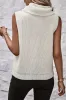 White Central Seam Cowl Neck Sweater Vest sold by Beagle Boutique