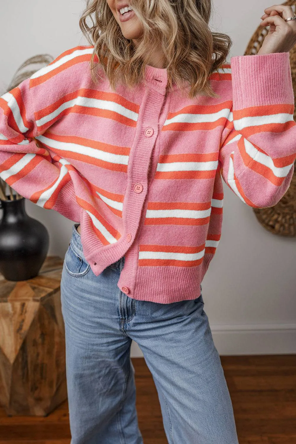 Stripe Drop Shoulder Cardigan sold by Beagle Boutique product image thumbnail 3