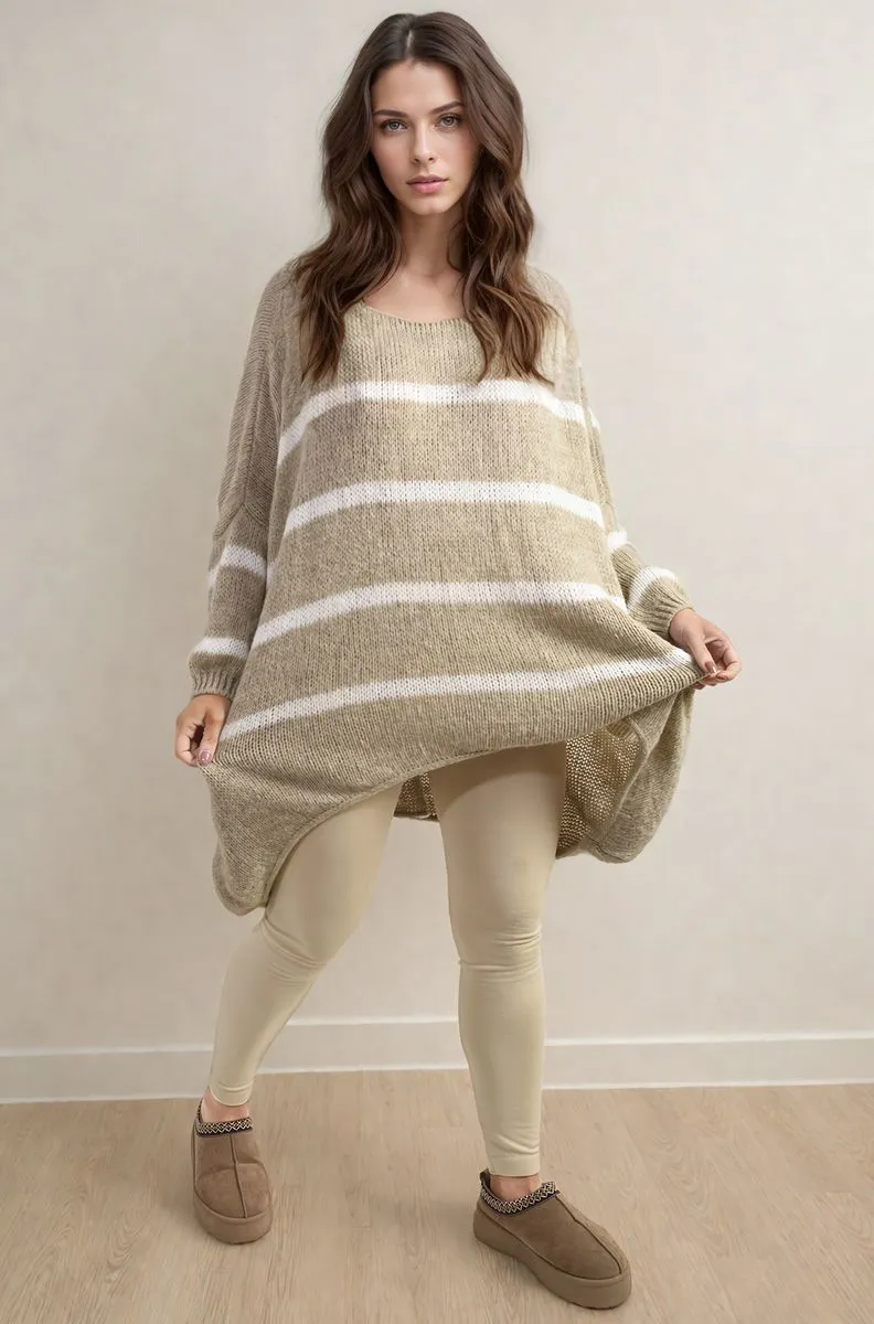Stripe Oversized Knitted Jumper sold by Beagle Boutique product image thumbnail 3