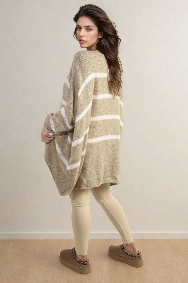 Stripe Oversized Knitted Jumper sold by Beagle Boutique product image thumbnail 2