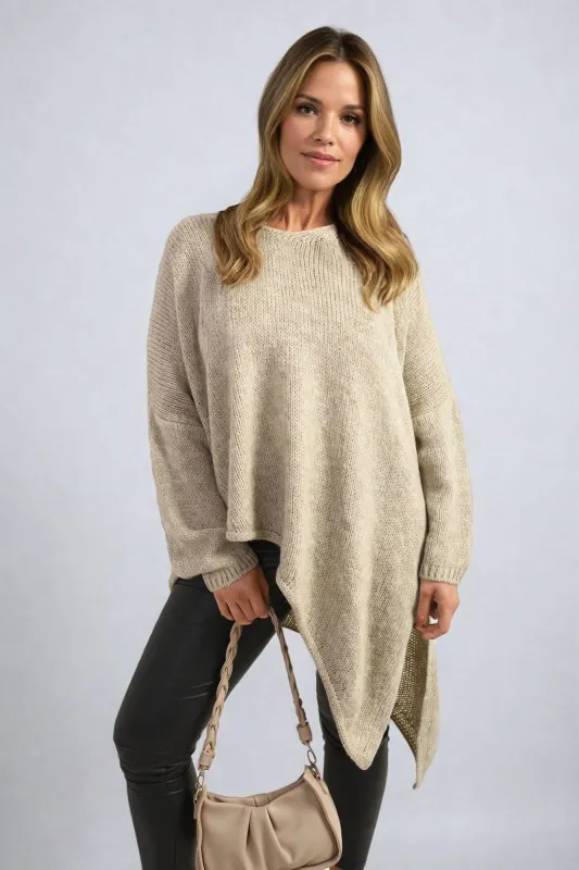 Asymmetric Oversized Knitted Jumper sold by Beagle Boutique