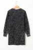 Gray Leopard Pocketed Puff Sleeve Mini Dress sold by Beagle Boutique
