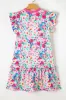 Multicolour Floral Print Flutter Sleeve Ruffled Mini Dress sold by Beagle Boutique