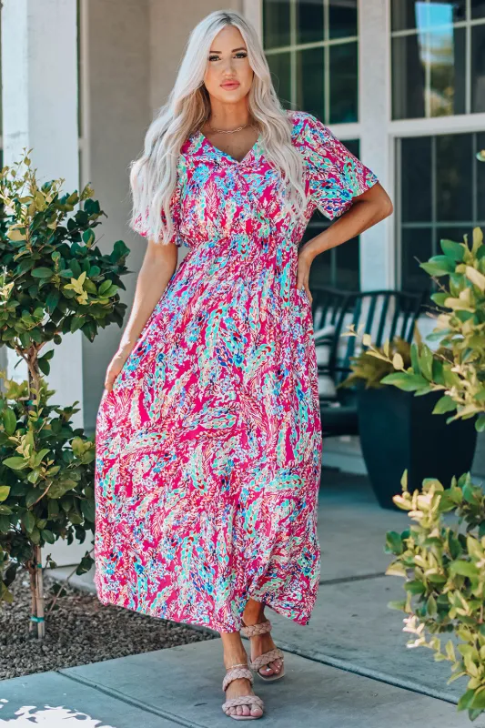 Wrap V Neck Floral Maxi Dress sold by Beagle Boutique