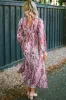Multicolour Boho Paisley Print V Neck Empire Waist Maxi Dress sold by Beagle Boutique