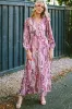 Multicolour Boho Paisley Print V Neck Empire Waist Maxi Dress sold by Beagle Boutique