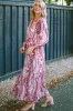 Multicolour Boho Paisley Print V Neck Empire Waist Maxi Dress sold by Beagle Boutique