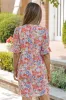 Multicolor Boho Floral Printed Flutter Sleeve Dress sold by Beagle Boutique