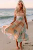 MultiColour Boho Patchwork Print Square Neck Maxi Sundress sold by Beagle Boutique