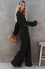 Black Corded Cropped Pullover and Wide Leg Pants Set sold by Beagle Boutique