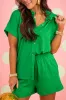 Bright Green Textured Short Sleeve Shirt and Shorts Set sold by Beagle Boutique