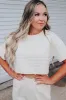 White Lattice Textured Cropped Tee and Jogger Trousers Set sold by Beagle Boutique