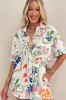 Ricrac Trim Floral Short Sleeve Shirt and Shorts Outfit sold by Beagle Boutique