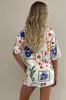 Ricrac Trim Floral Short Sleeve Shirt and Shorts Outfit sold by Beagle Boutique