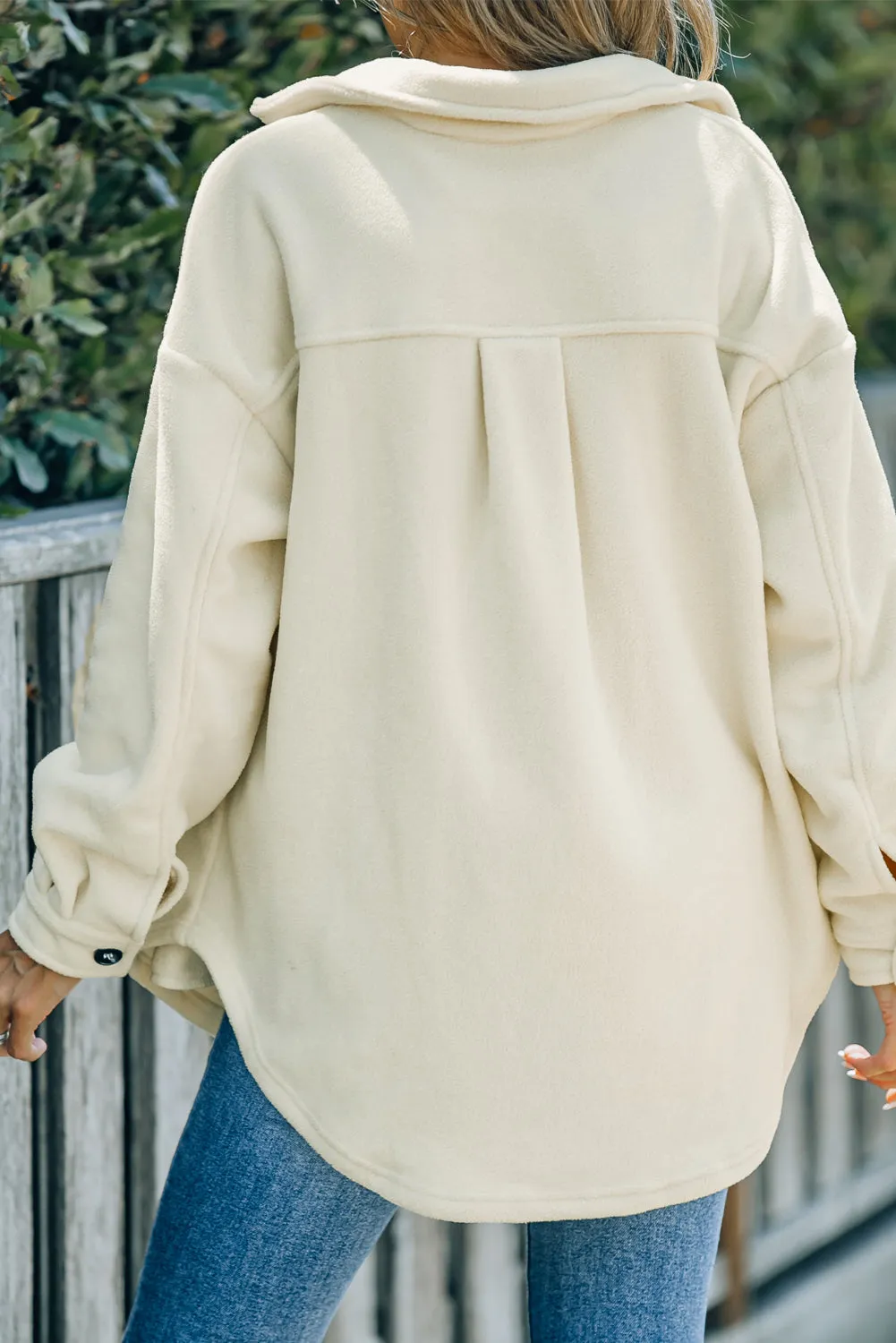 Turn Down Collar Buttoned Shirt Jacket sold by Beagle Boutique product image thumbnail 5