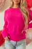 Rose Red Heart Shape Drop Shoulder Round Neck Sweater sold by Beagle Boutique