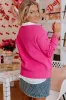 Rose Red Heart Shape Drop Shoulder Round Neck Sweater sold by Beagle Boutique