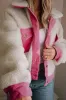 Multicolor Sherpa Corduroy Patchwork Button up Crop Jacket sold by Beagle Boutique