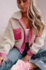 Multicolor Sherpa Corduroy Patchwork Button up Crop Jacket sold by Beagle Boutique