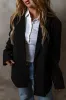 Black Lapel Flap Pocket Buttoned Blazer sold by Beagle Boutique