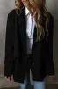 Black Lapel Flap Pocket Buttoned Blazer sold by Beagle Boutique
