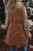 Coffee Longline Quilted Stand Collar Puffer Vest sold by Beagle Boutique
