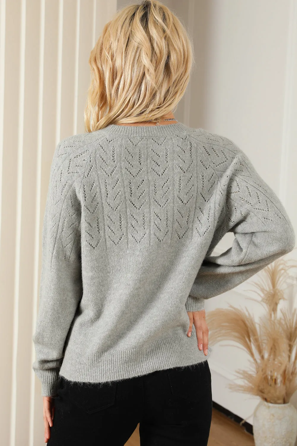 Hollow Out Buttoned Knit Cardigan sold by Beagle Boutique product image thumbnail 2