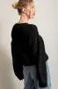 Light Grey Cable Knit Sleeve Drop Shoulder Sweater sold by Beagle Boutique