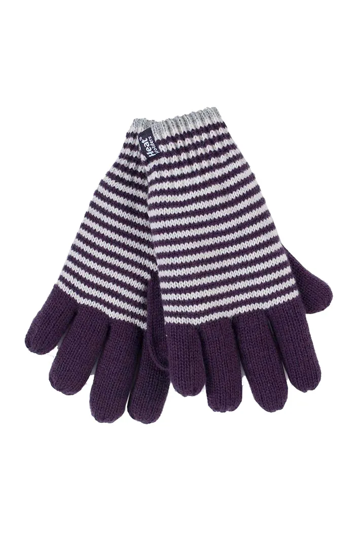 Womens Striped Fleece Lined Thermal Gloves sold by Beagle Boutique product image thumbnail 3