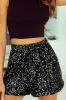 Black Sequin Straight Leg High Waist Casual Shorts sold by Beagle Boutique