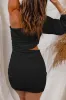 Black Asymmetric One Shoulder Cutout Bodycon Dress sold by Beagle Boutique