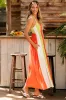 Green Color Block Shirred High Waist Fit and Flare Maxi Dress sold by Beagle Boutique